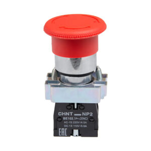 Botón hongo 40mm, metálico, girar para desbloquear, color rojo, no iluminado Chint - Eléctrica del Cobre